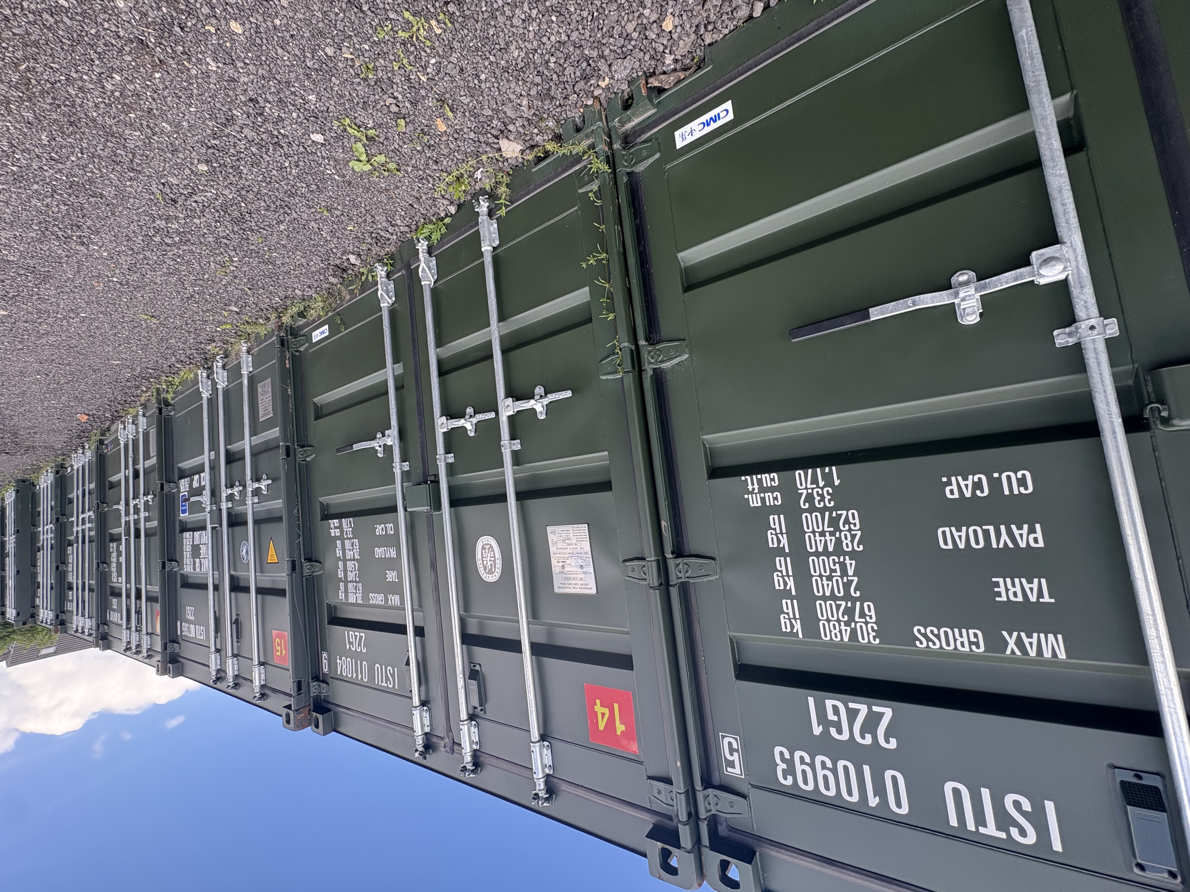 Business stock stored in a 20ft container